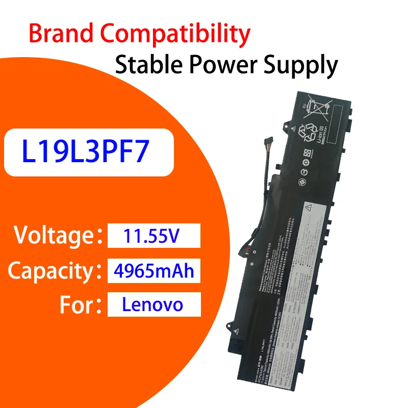

11.55V 4965mAh Replacement Battery For Lenovo L19L3PF7 Xiaoxin-14IIL 2020 L19M3PF3 L19M3PF4 High Performance Li-ion Battery