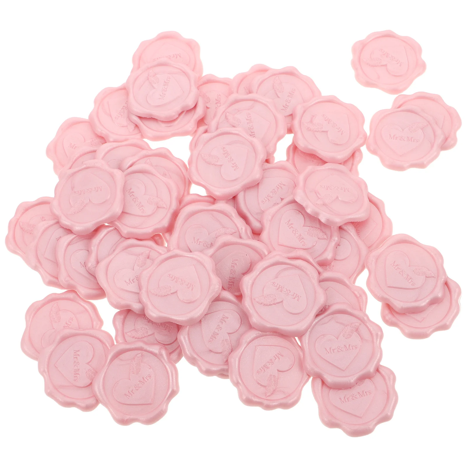 

50pcs Wedding Wax Seals Heart Pattern Self-Adhesive Envelope Stickers For Invitations Holiday Cards Diy Crafts Wrapping Sealing