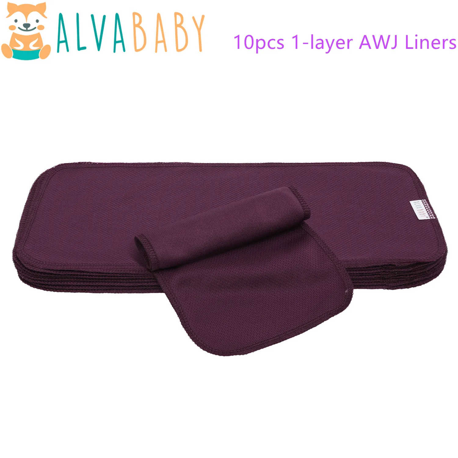 (10pcs per pack) 1-layer AWJ liners ALVABABY Nappy Liners Infant Baby Reusable Athletic Wicking Jersey Cloth Diaper Liners