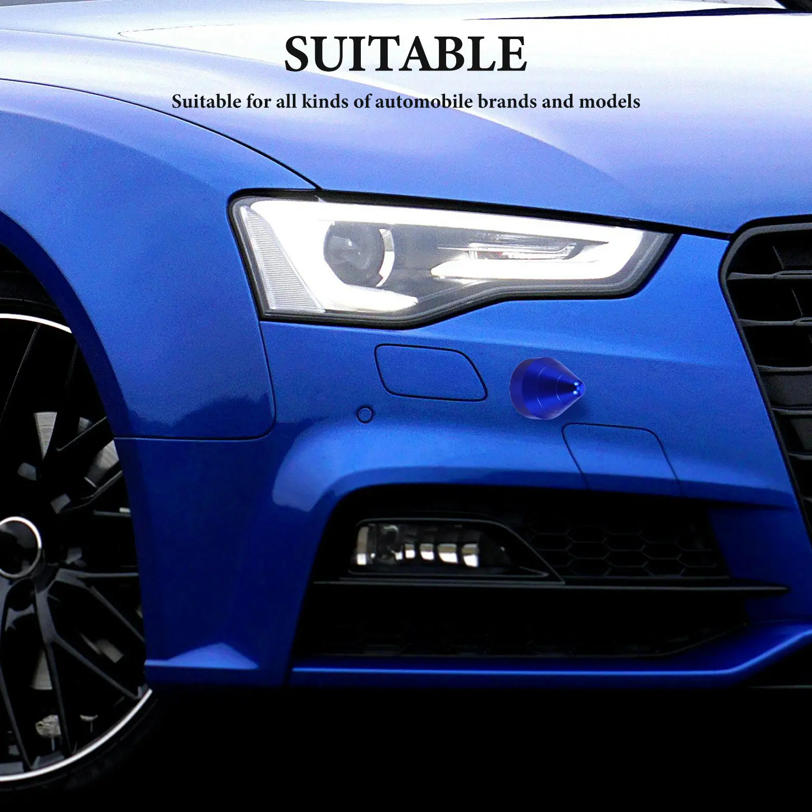 

Aluminum Automotive Anti Collision Decorative Spike Caps Adhesive Car Bumper Scratch Protection Reflective Car Modification