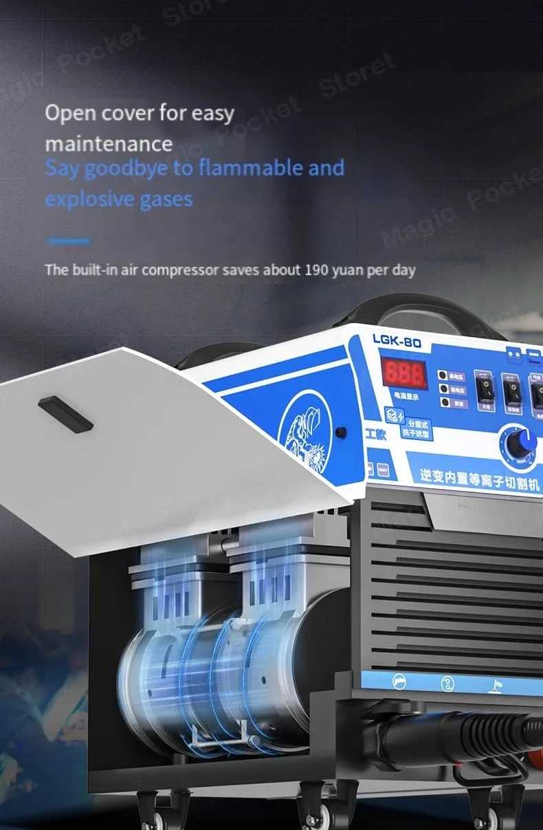 

LGK100 plasma cutting machine built-in air pump electric welding dual-purpose machine 380V industrial grade 220V