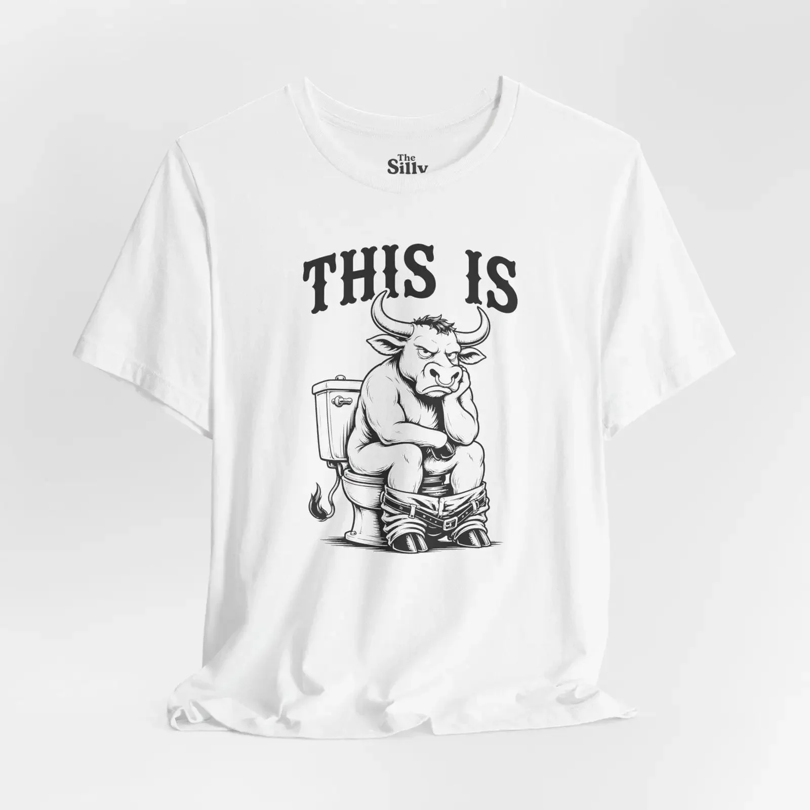This Is Bull T Shirt Funny Sarcastic Bathroom Humor Toilet Joke vintage Washed homme Stretched Stylish Versatile fashion Unisex