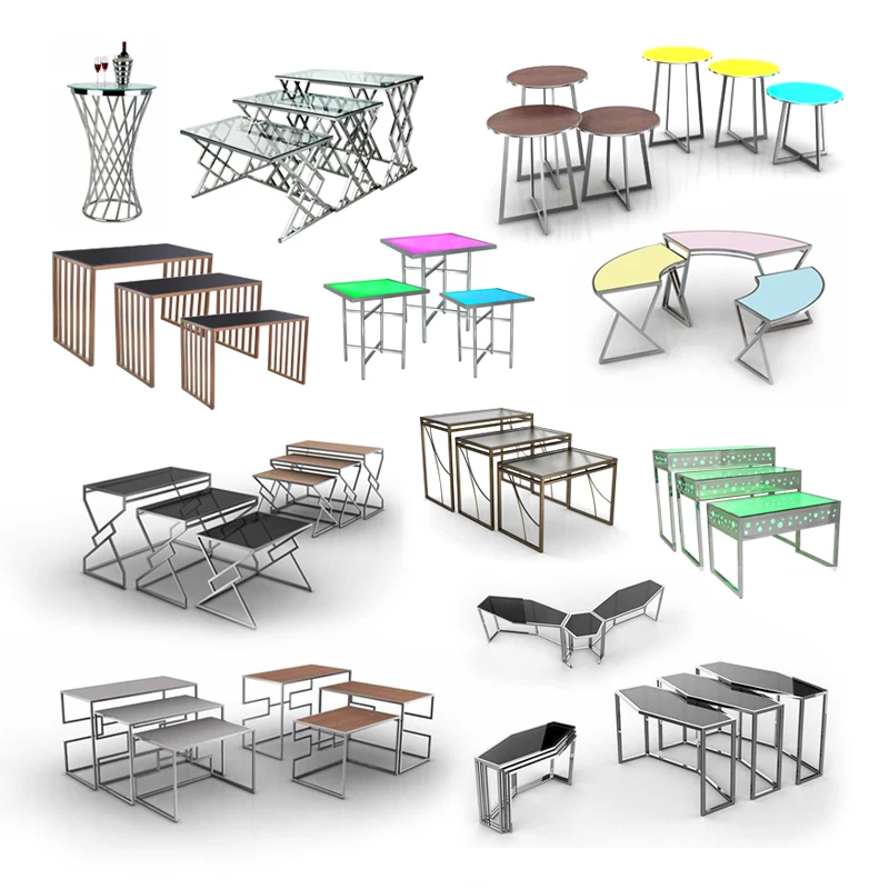 

Hotel Buffett Stainless Steel Multifunctional Buffet Cold Meal Tea Break Table Display Stand Pastry Rack Cocktail Table