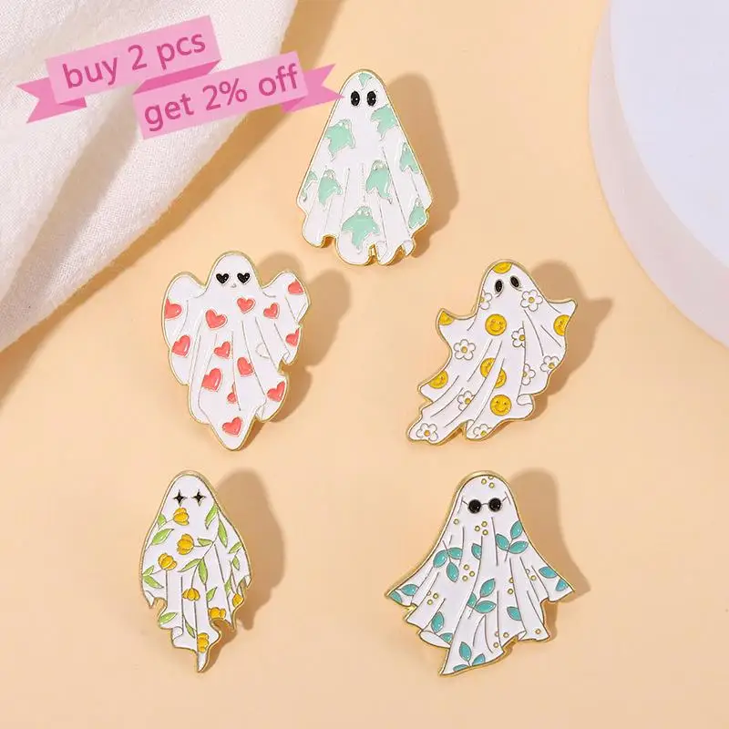 Broches de fantasma espeluznante de Halloween personalizados, insignias de solapa, joyería divertida de dibujos animados, regalo para niños, amigos, alfileres esmaltados Boo-tiful