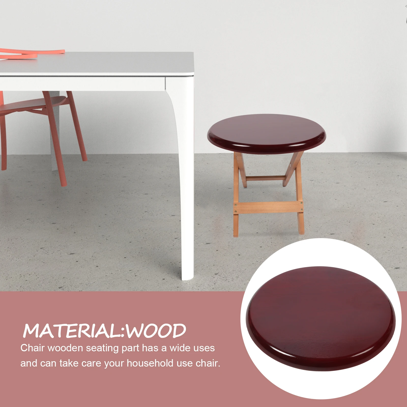 

Wooden Stool Seat Replacement Round Chair DIY Repair Sturdy Home Bar Restaurant Stool Seat Replacement