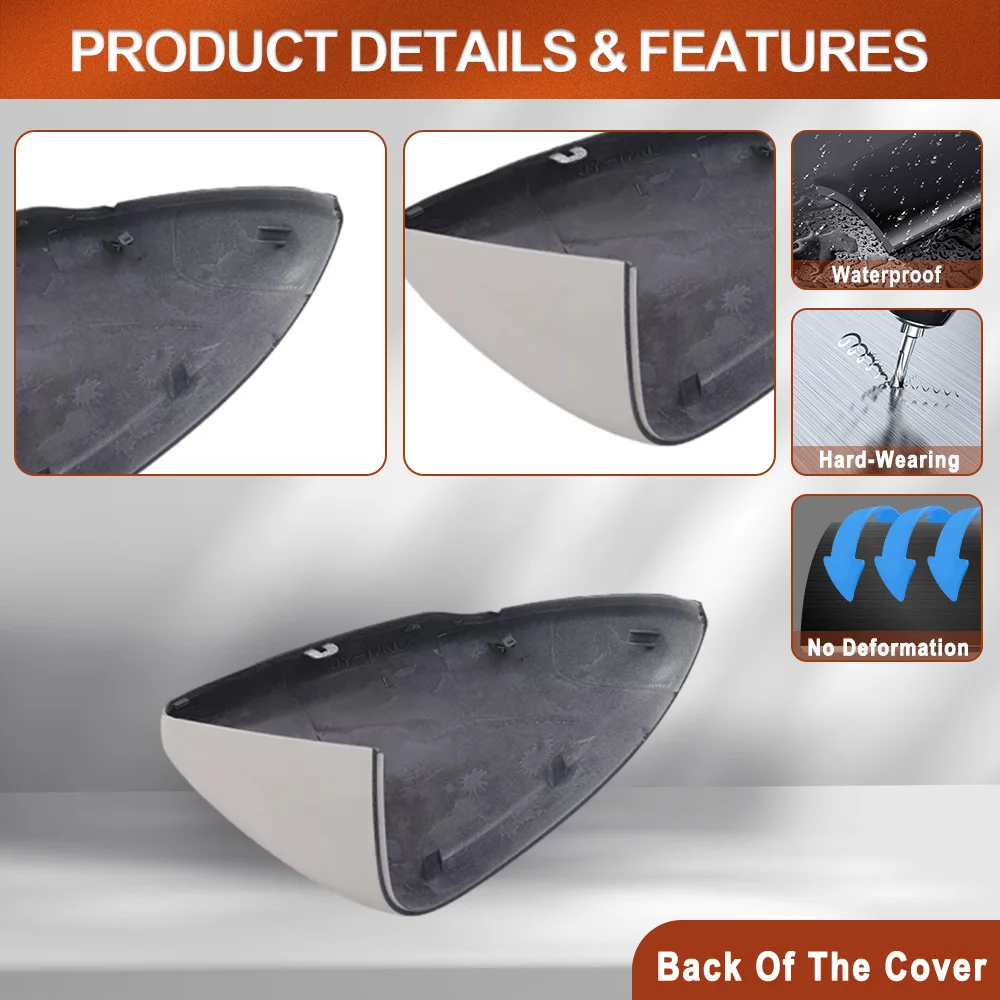 For Chevrolet Cruze 2017 2018 2019 2pcs Rearview Mirror Cover Side Mirror Caps Car Accessories Glossy Black/White Painted