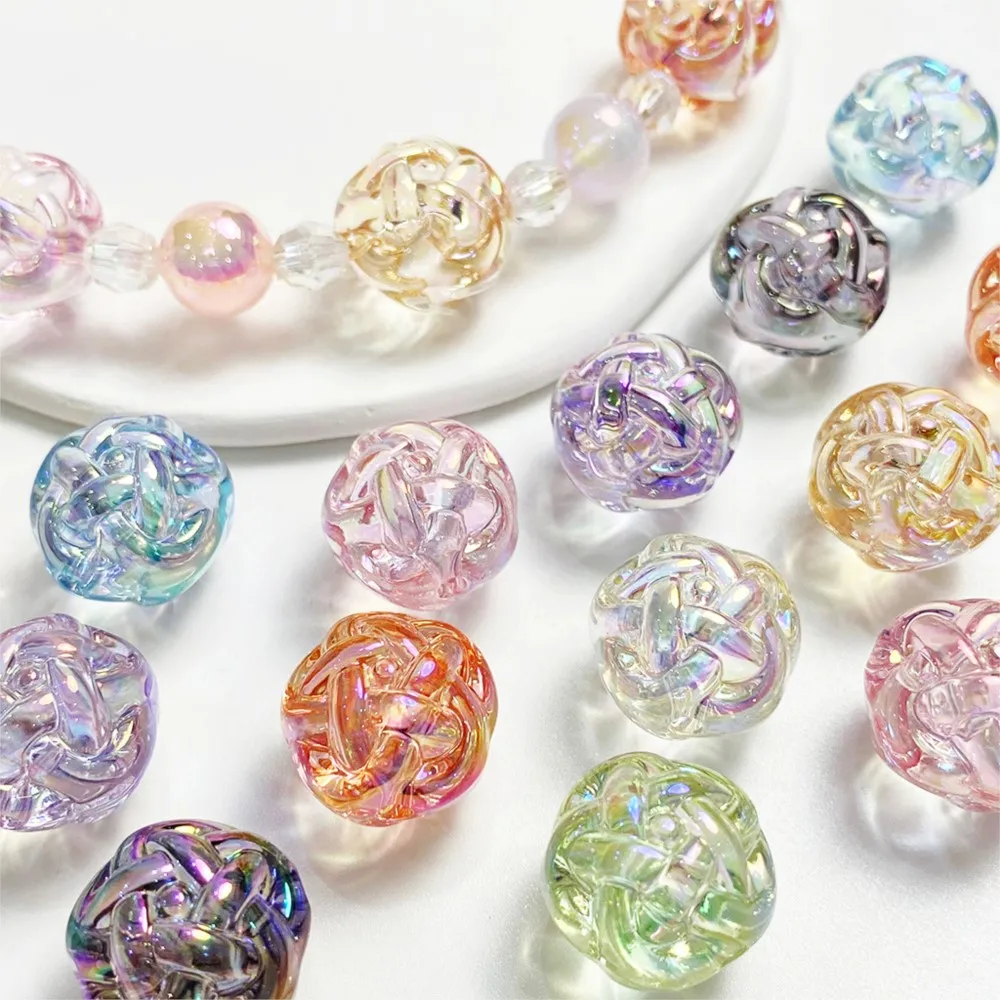 

10Pcs/Lot 12/16/18mm Color Acrylic Round Spacer Beads For DIY Handmade Necklace Bracelet Crafts Accessories Jewelry Making