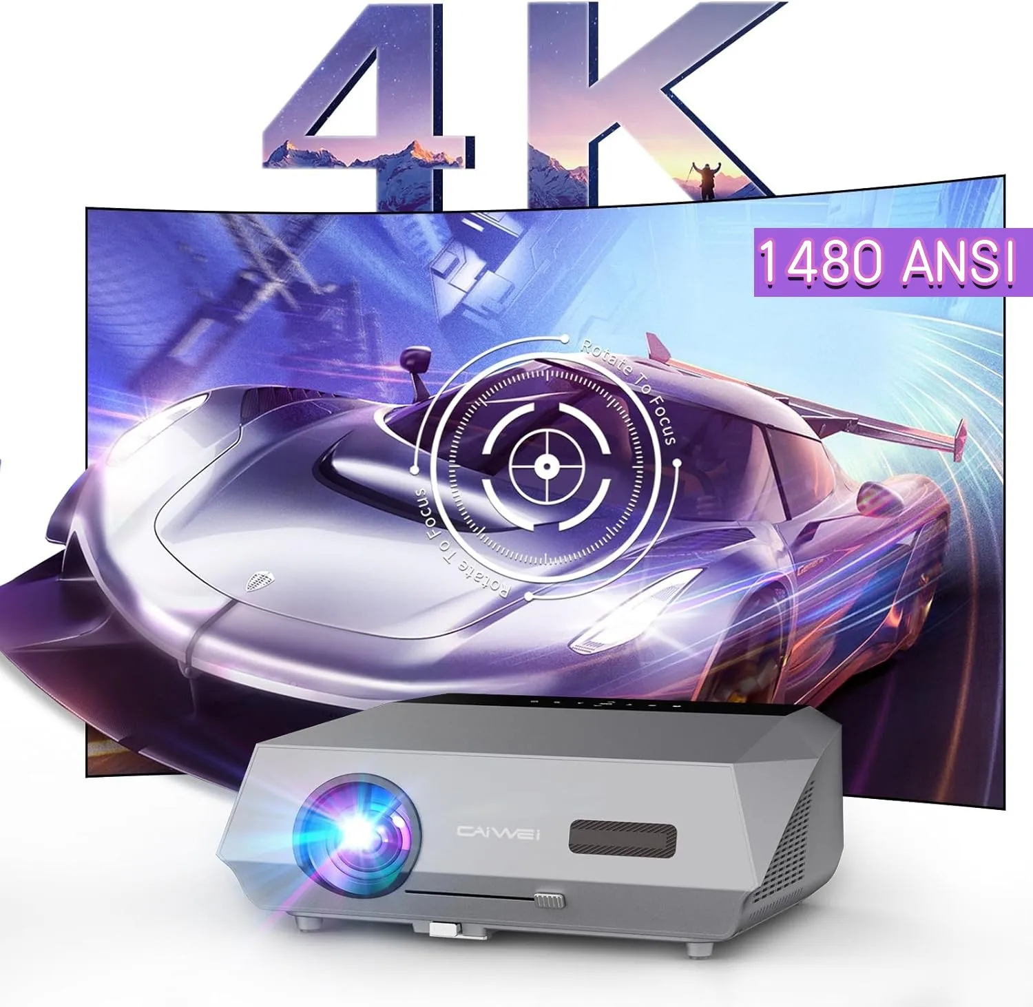 

Auto Focus 4K Projector for Movies 5G Wifi 6 Native 1080P Full HD Android TV Home Theater 16000LM Daylight HDR Video Projectors