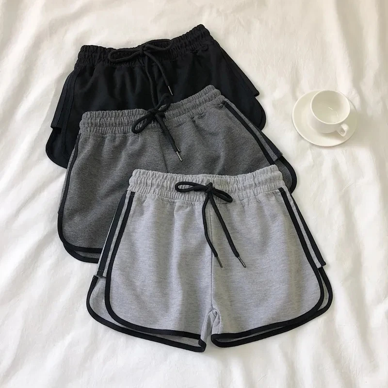 Short de sport élastique taille haute pour femme, short de course décontracté, été