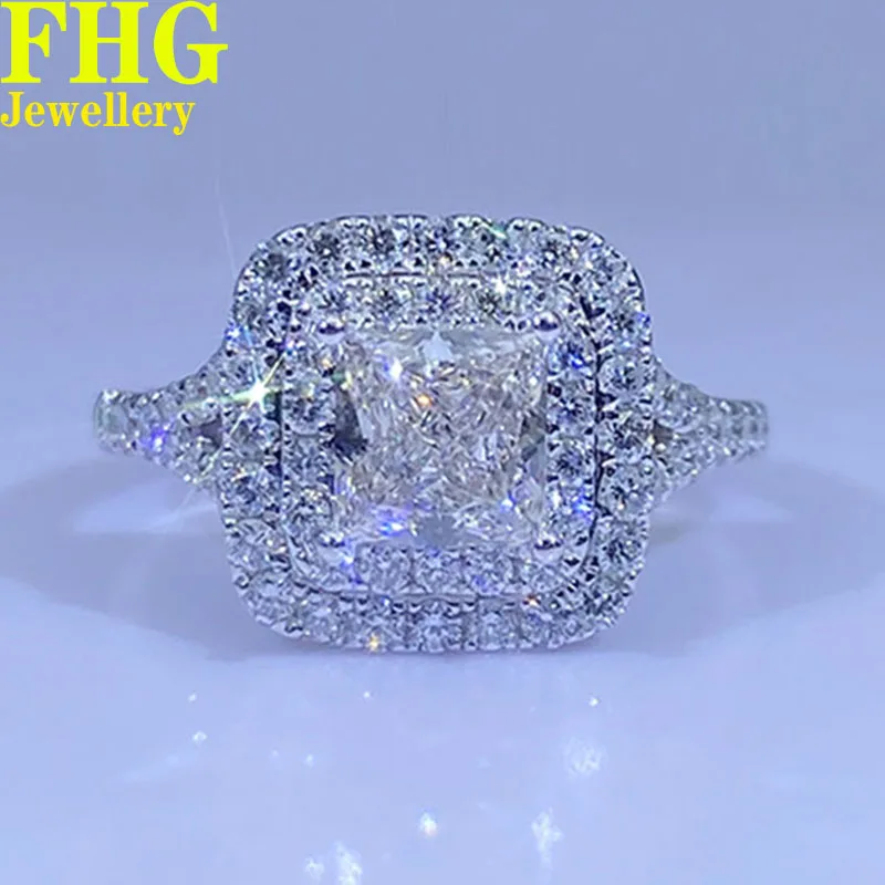 Au75018k White Gold CVD HPHT 0.5ct to1Ct D-E VS1 Princess Diamond Lab Growm Diamond Ring