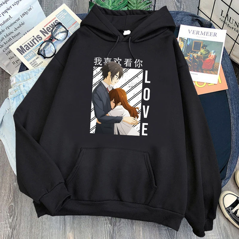 Japan Anime Horimiya Izumi Miyamura Hug Kyouko Hori Hoodie Men Sweatshirts Manga Printed Hooded Unisex Long Sleeve Pullover