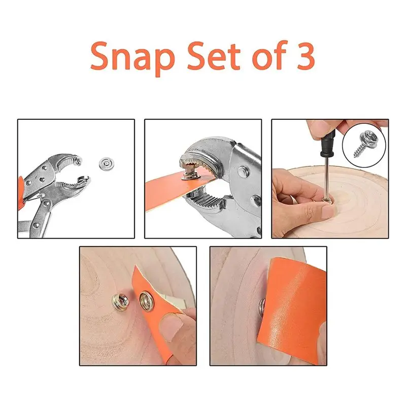 Precision Made -Snap Fastener Kit Adjustable Pliers for Snap Buttons,Snap Fastener Tool Kit with Snap Button Set for Canvas,Boat
