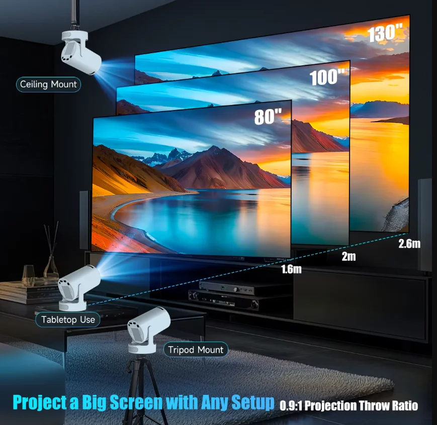 Magcubic HY300 Pro+ 8K Android 14 Przenośny Projektor 8000 Lumenów WiFi 6 BT5.4 Kino Plenerowe Głośnik HiFi 5W Obsługa 720P HD — zdjęcie produktu 5
