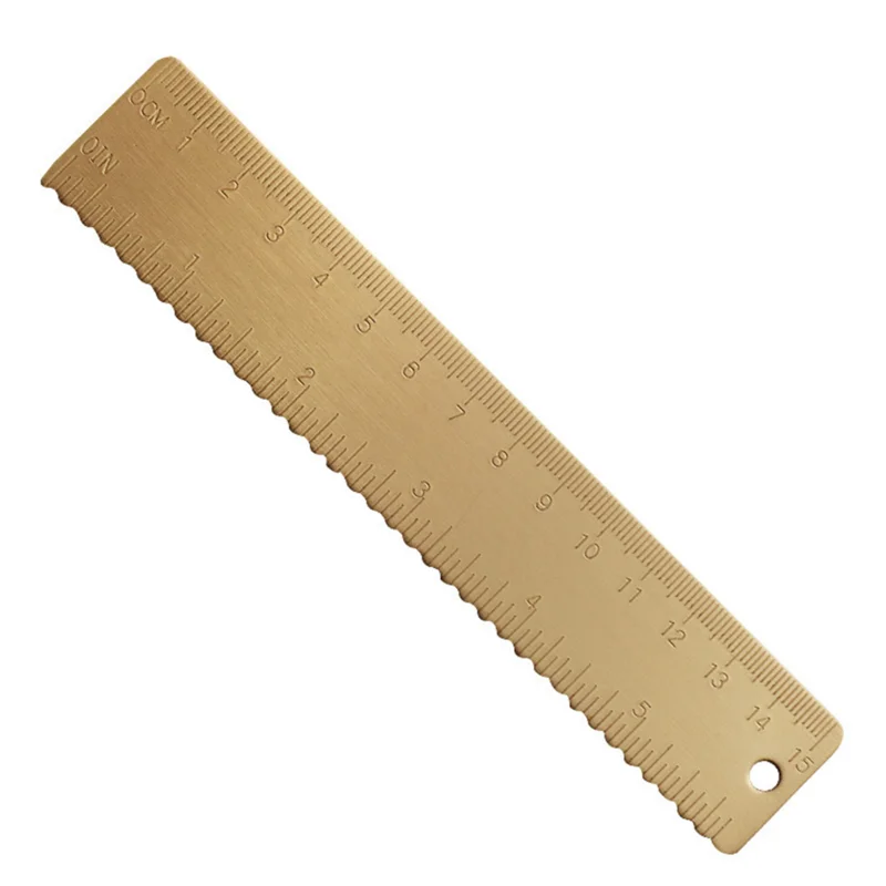 Brass Measuring Ruler 15cm Copper Straight Ruler Wave Edge Math Ruler Thickness Copper Ruler Gold Brass Measuring Tool With