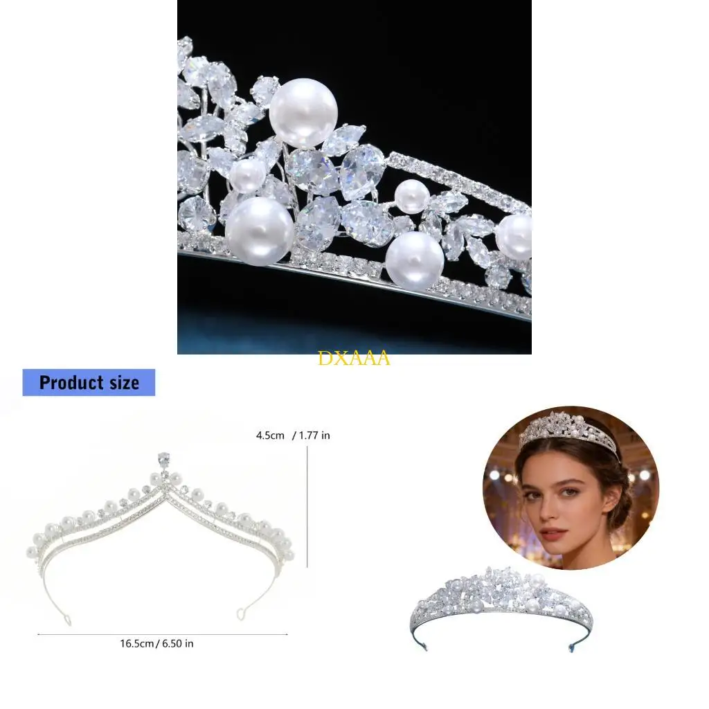 

DXAA изысканная украшенная стразами женская повязка на голову с короной для балов, фестивалей и модных показов, легкая и