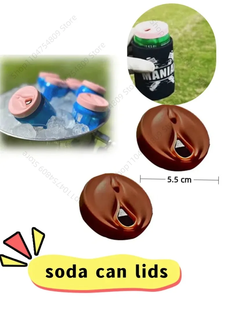 

Soda Can Lids Spoof Silicone Soda Can Cover Leakproof Seals For Coke Beer Reusable Beverage Can Covers Novelty Funny Gift 5.5cm