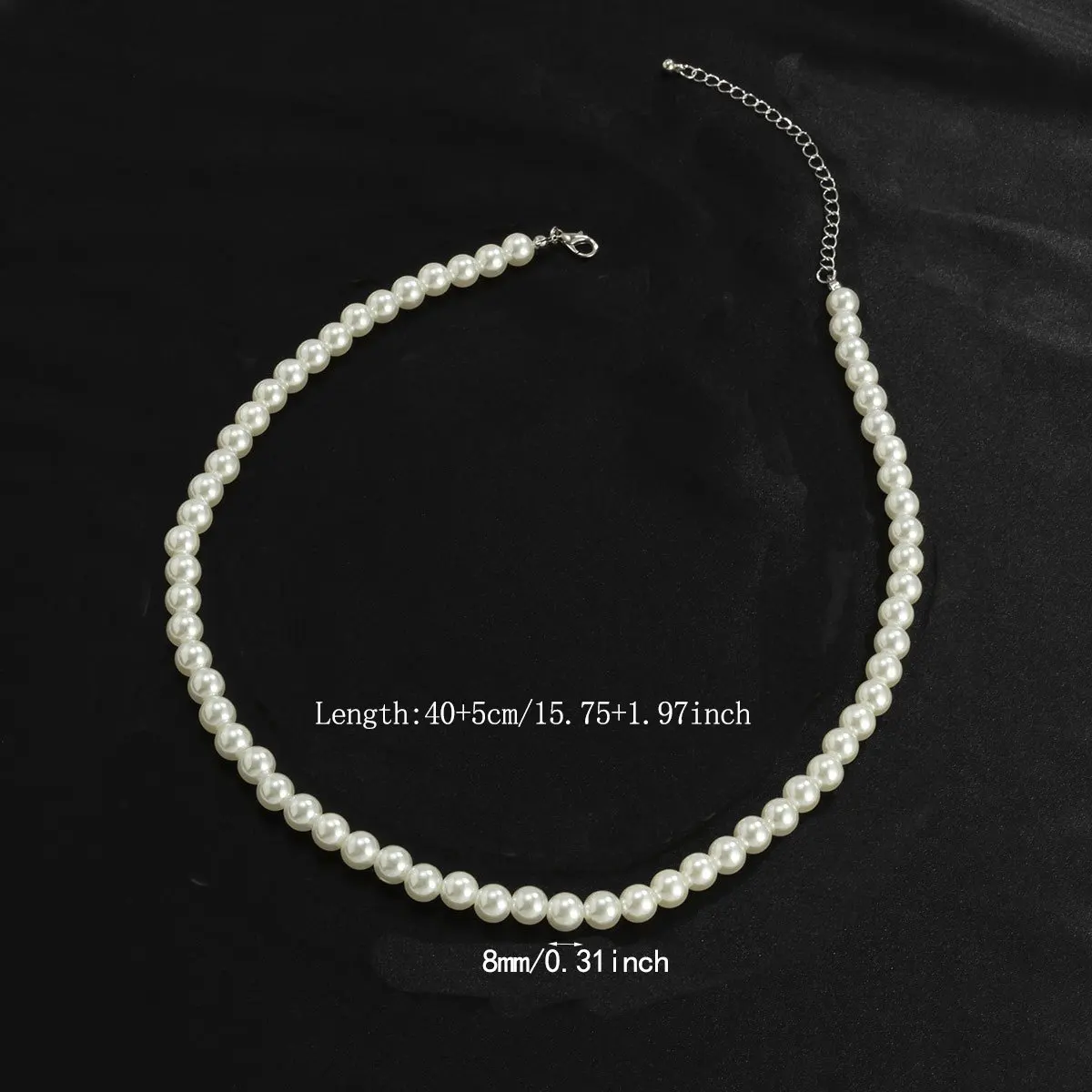 New Trendy Imitation Pearl Necklace Men Temperament Simple Handmade Strand Bead Necklace For Women Jewelry Gift Pearl Necklace