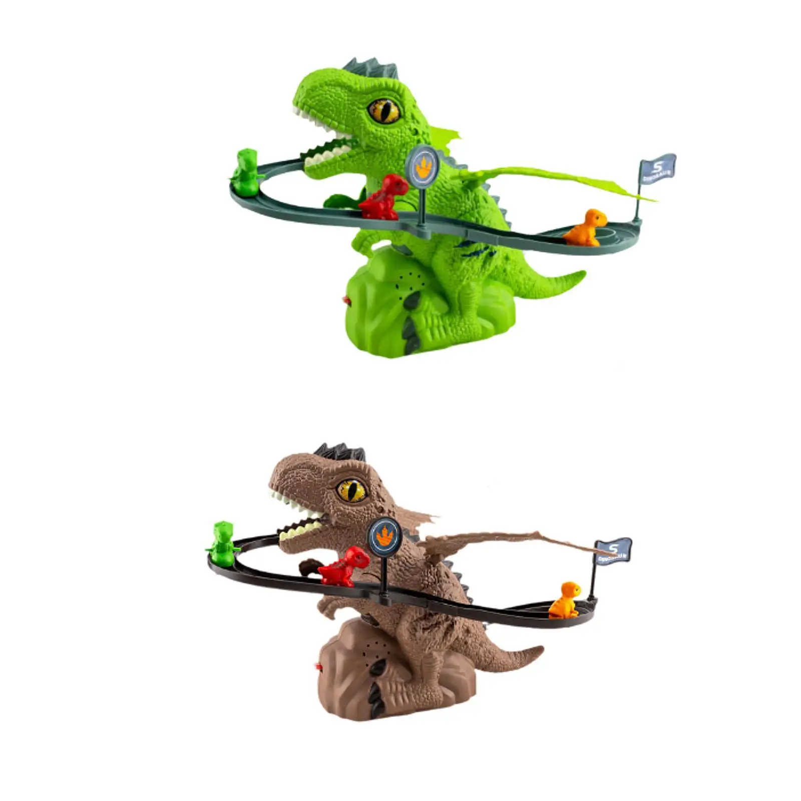 Dinosaur Race Track Toys Party Favor Puzzle Playsets Educational Toy Roller Coaster Toy with Music and Light for Baby Children