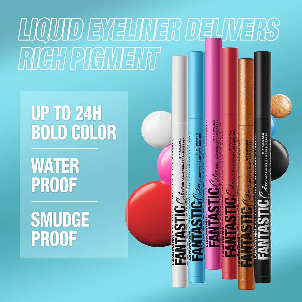 Matte Dark Red Blue Eye Liner Makeup White Liquid Eyeliner Quick-Drying Waterproof Ultra-thin Long-Lasting Colorful Eyeliner - view 5