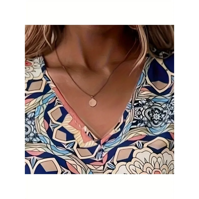 Camicia casual da donna taglie forti Camicia top da donna classica casual allentata con stampa di moda elegante e sottile con bottoni cool