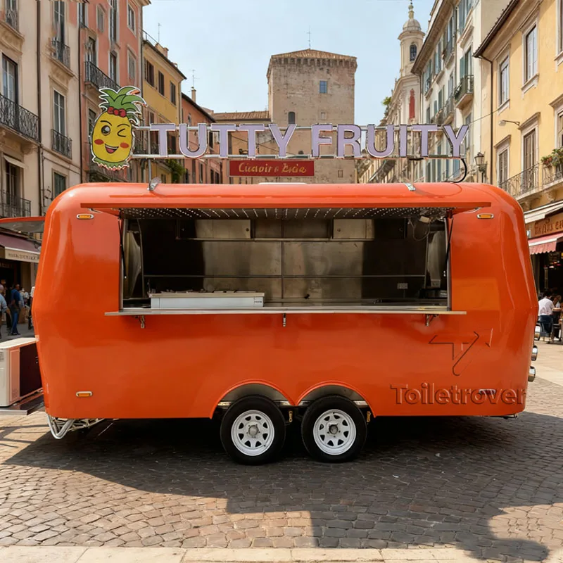 

Luxury Fully Kitchen Equipped Mobile Food Truck Commercial Concession Food Trailer With Bathroom