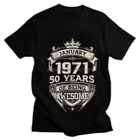 January 1971 50 Years Of Being Awesome T Shirts women Short Sleeve T-shirt Birthday Tees Top Novelty Tshirt Gift
