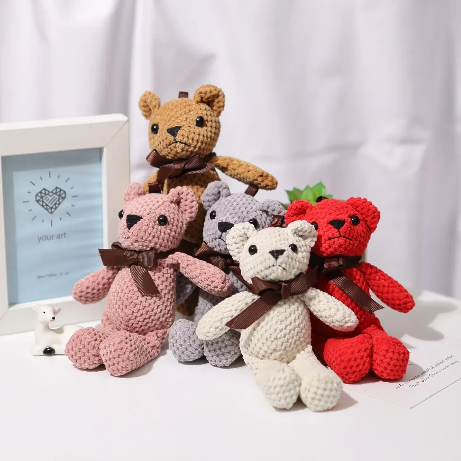 16cm Soft Stuffed Bear Plush Toys Mini Boluoge Bear Dolls Small Gift Party Wedding Keychain Bag Pendant Pineapple Bear Key Chain