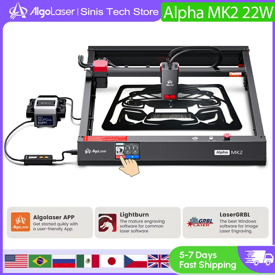 

AlgoLaser Alpha MK2 20W Business Laser Engraver For Beginner Leather Wood Laser Cutter Metal Lase Engraving Machine Diy Tools