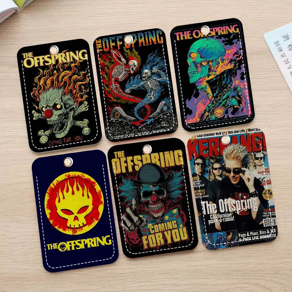 Modern Rock Band T-The O-Offspring Pop Punk Style PU Access Card Holder with Keychain - Executive Protection for Bank card