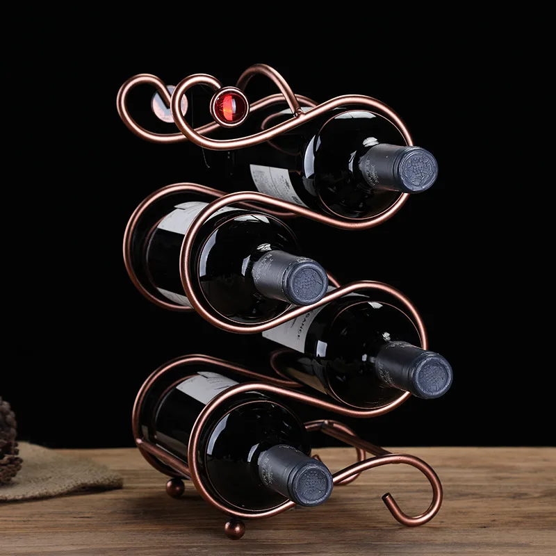 DSA red wine rack ornament simple creative wine bottle rack wine cabinet ornament home