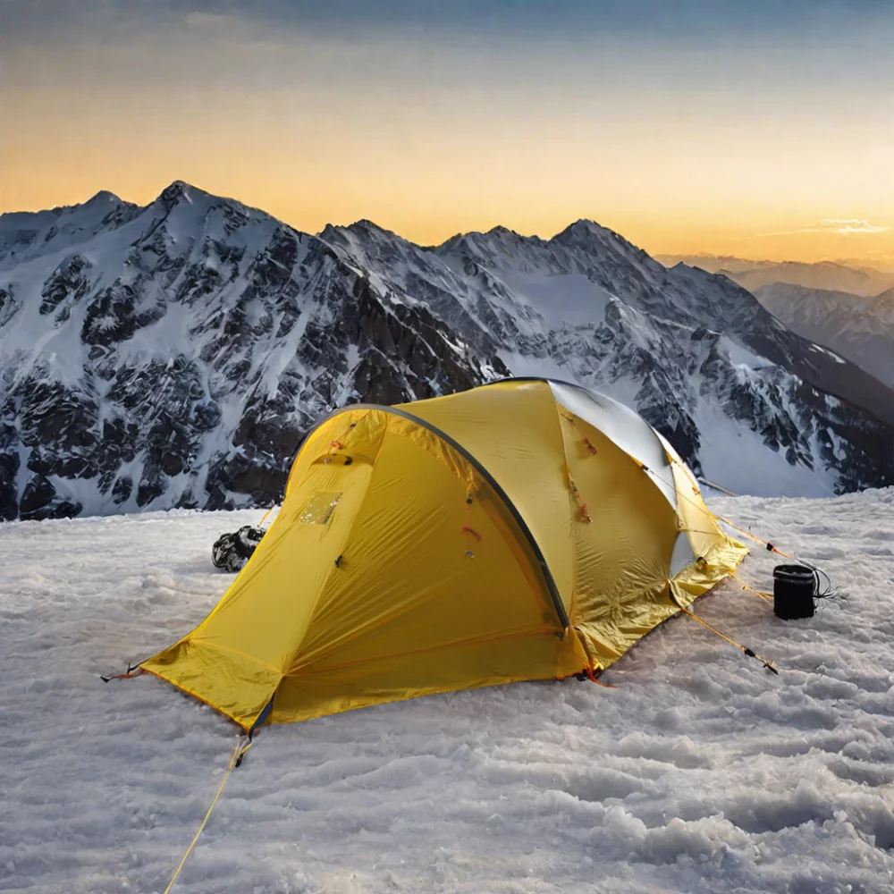 Mountaineering season snow mountain tent 3p camping alpine desert snow line windproof rainproof hiking tent with snow skirt