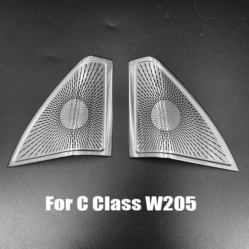 For Mercedes Benz C Class 205 E Class W213 GlC X253 Stainless Steel Car Door Audio Speaker Decorative Cover Trim Car Accessories