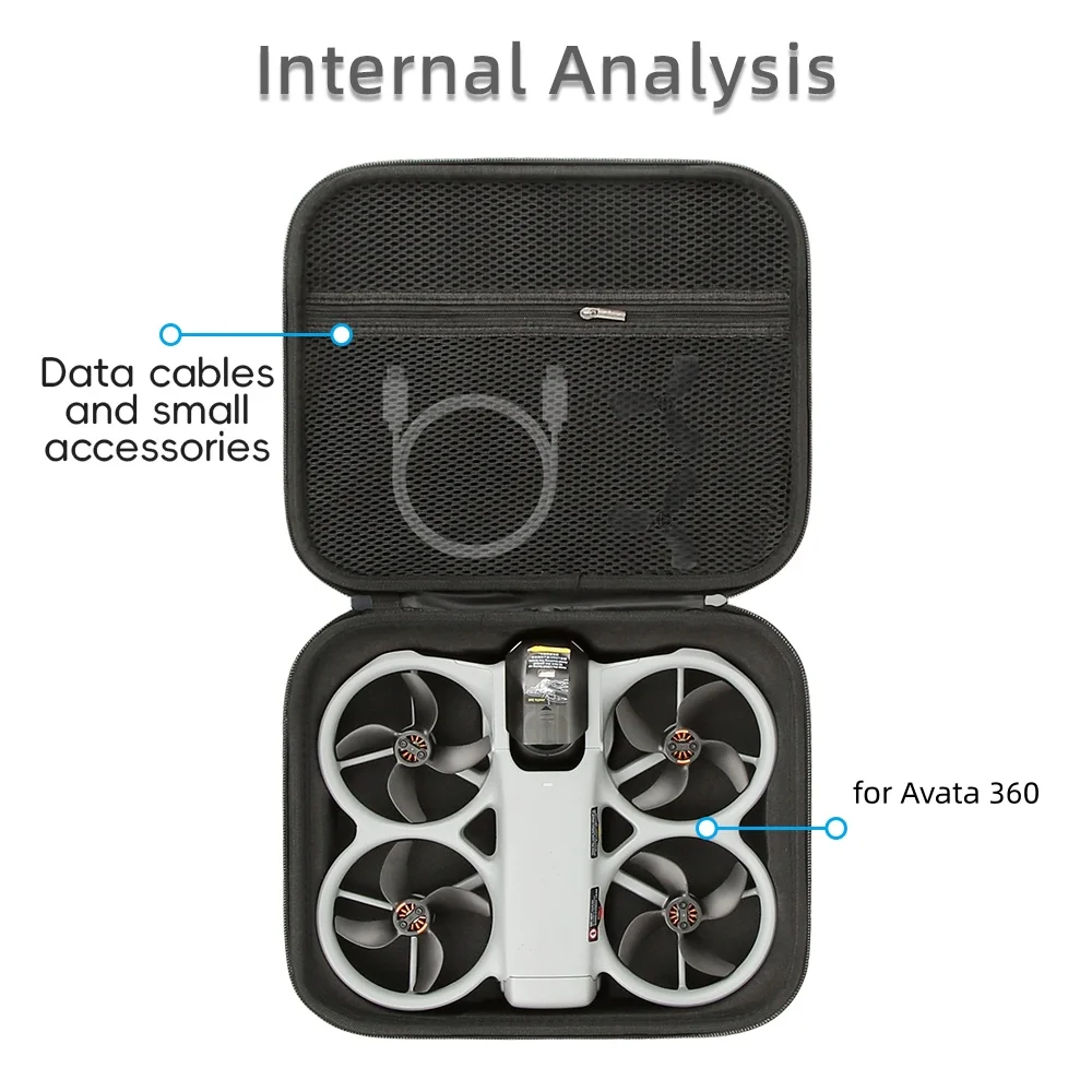 

Portable Bag for DJI Avata 360 Drone and Accessories Dust-proof and Shock-resistant PU Carry Case Gray Black