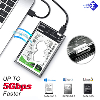 2.5 Inch Hdd Case Sata 3.0 To Usb 3.0 5 Gbps 4tb Hdd Ssd Enclosure Support Uasp Hd External Hard Disk Box Transparent