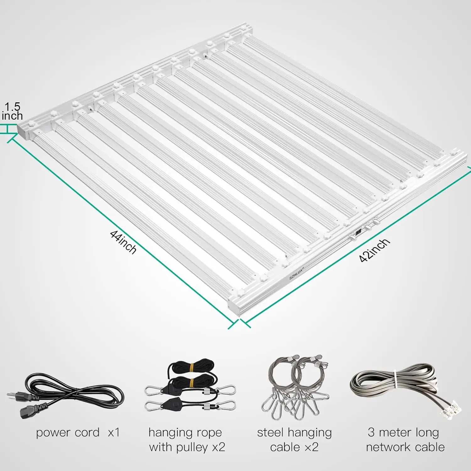 SZHLUX 840 واط LED تنمو ضوء ديزي سلسلة عكس الضوء الطيف الكامل تنمو أضواء للنباتات الداخلية، 44 × 44 بوصة حجم الدفيئة LED