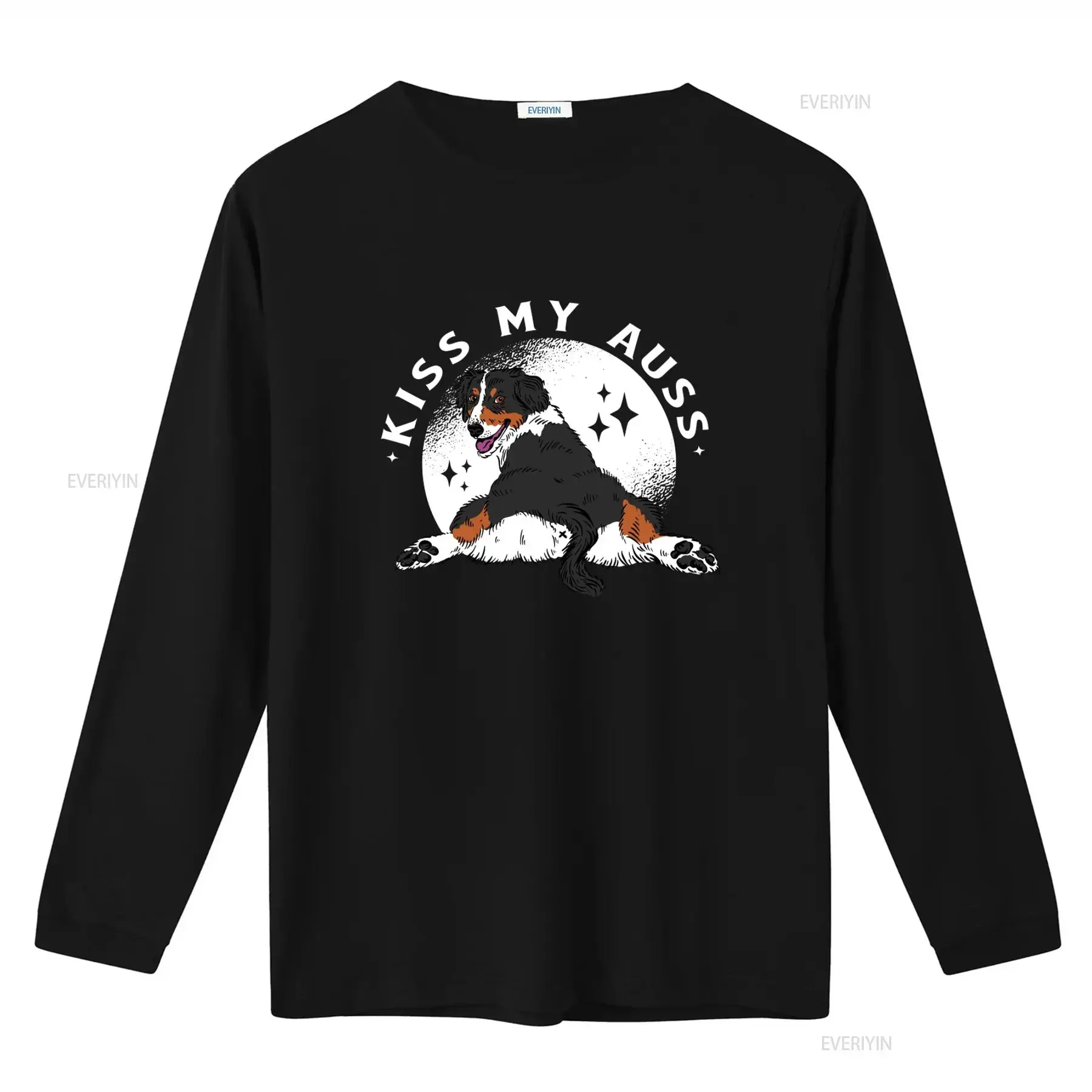 Kiss My Auss Aussie Australian Shepherd T Shirt for Dog Lovers Casual Wear vintage Washed fashion homme streetwear Versatile