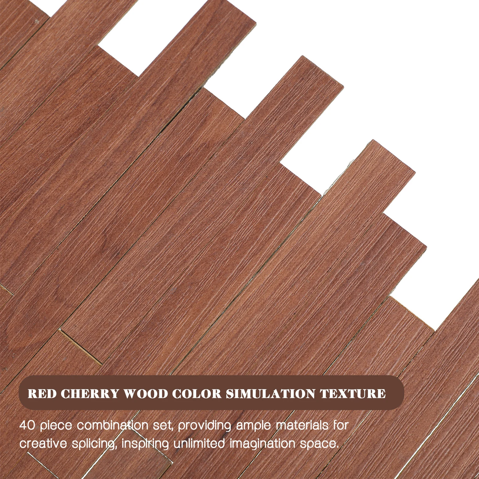 40 قطعة أرضيات بيت الدمى المصغرة قشر عصا بلاط الحبوب الخشبية لوحات أرضية ذاتية اللصق ملحقات صغيرة للمصغرة #3