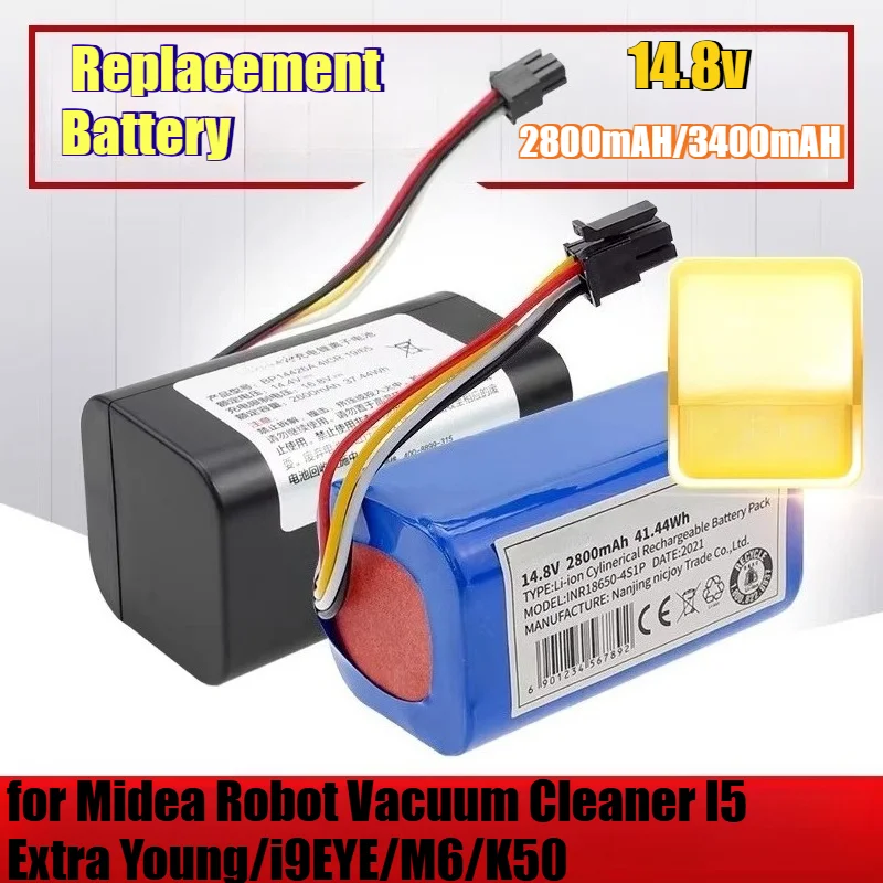 

Аккумулятор Li-ion 3400 мАч 14.8В повышенной емкости для робота-пылесоса Midea I5 Extra Young/i9EYE/M6/K50