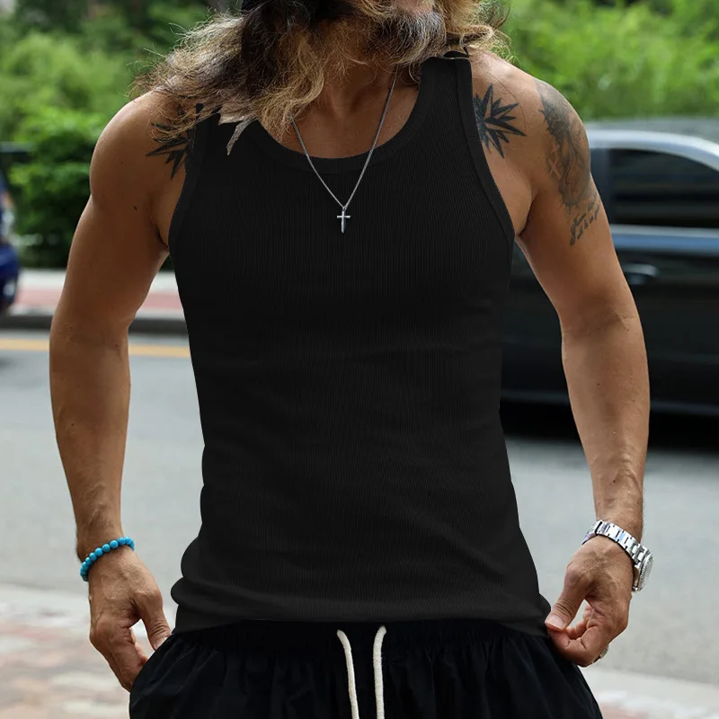 24 New American Style Slim Fit Leisure Sports Spring/Summer Bottom Thread Tank Top