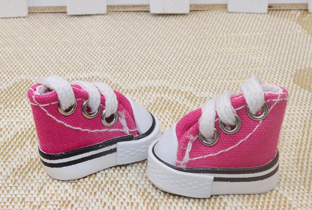 Puppenschuhe 3,5 cm * 2 cm * 3 cm für Bryc-Puppen Mini flache Canvas-Turnschuhe für 1/8 16 cm 6 Zoll BJD Finger-Tanzschuhe Spielzeug – Detail 20