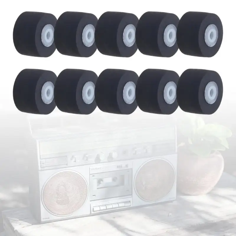 10pcs Bearing Wheel Casettes Tape Belt Pulley Pinch Roller for Dvds Cassette Tape Cassette Recorders Pinch Roller