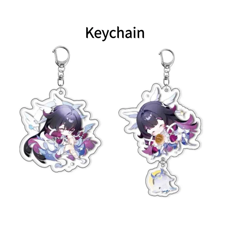 Game Genshin Columbina Hyposelenia Damselette Acrylic Keychain Backpack Pendant and Figure Stand Model Plate Desktop Decor Gift