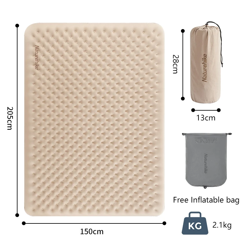 Imagem -05 - Naturehike-camping Air Mattress 4.8 r Valor Pessoa Mat Almofada de Dormir Viagens ao ar Livre Casa Inflar Almofada com Bolsa Inflável