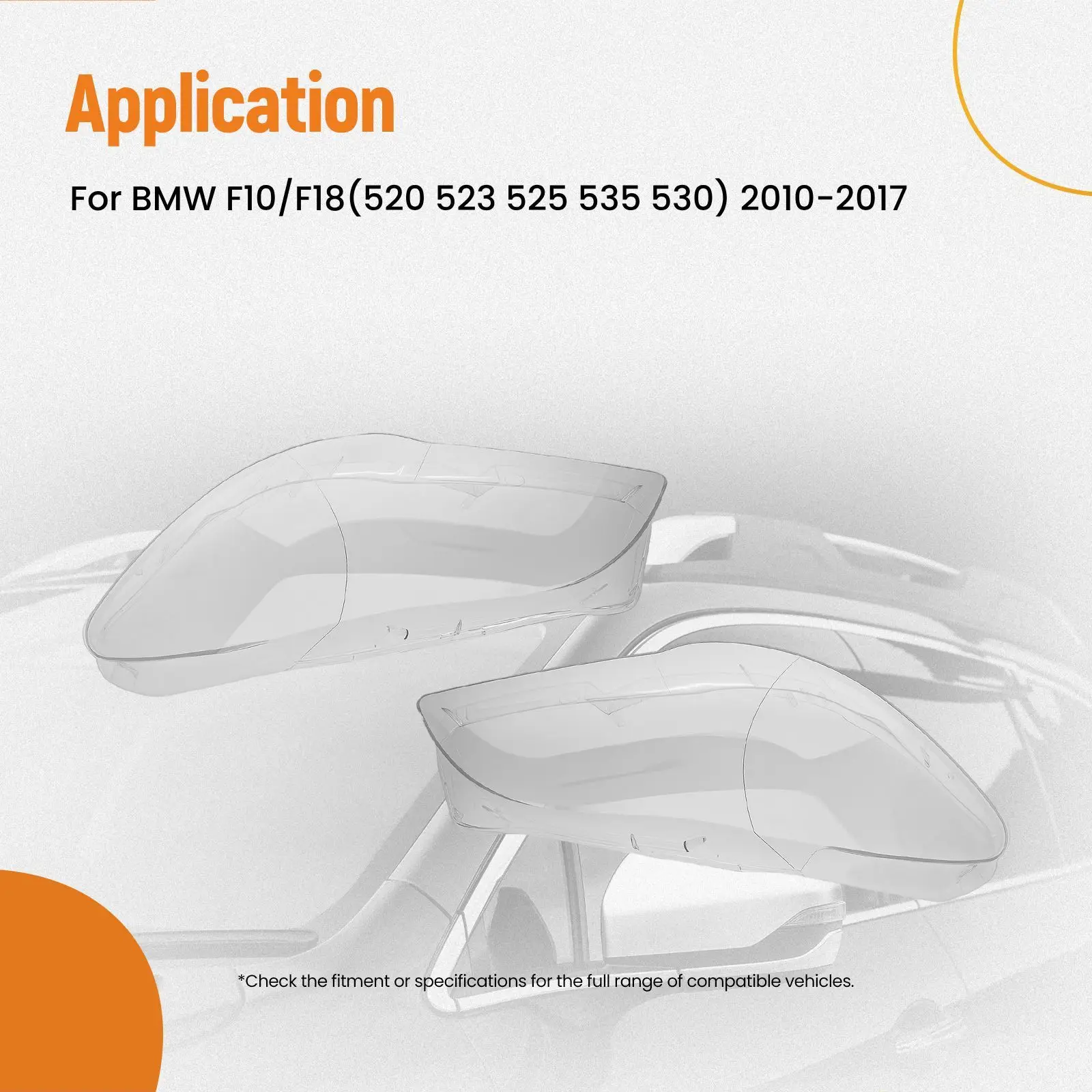 Scheinwerferabdeckungen für BMW F10/F18 2010–2015 Links + Rechts – Detail 3