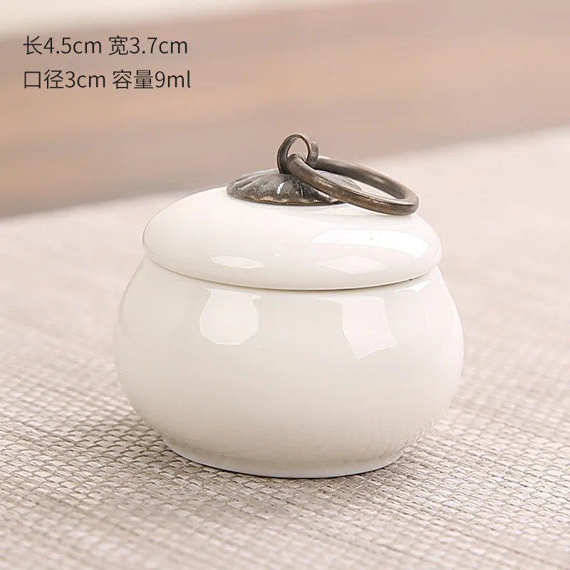 9ml Face Cream Jar Mini Ceramic Pot Tea Caddy Rouge Box Portable High Quality Chinese Style Lip Scrub Jar Cosmetics Container