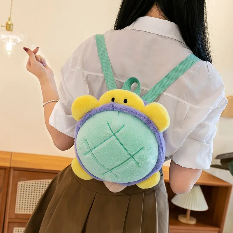 Plush Backpack Whale Dolls Turtle Fur Knapsack Marine Animal Plushies Sea Life Stuffed Kawaii Devil Ray Girl Birthday Gifts