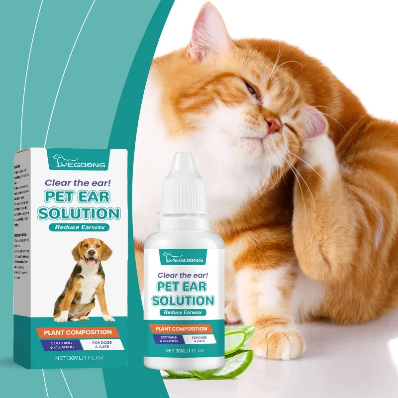 

Moisturizing Pet Ear Cleaner for Cats Dogs Relieves Discomfort Cleans Earwax Dirt Soothes Nourishes Regular Grooming Supplies