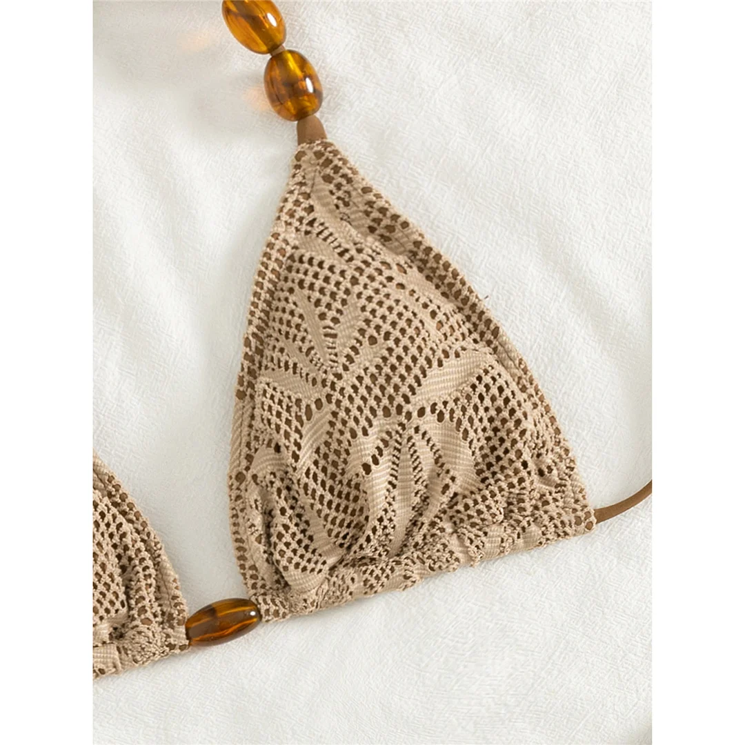 S - XL Mit Rock, bedruckter Neckholder-Bikini, Damen-Badebekleidung, dreiteiliges Bikini-Set, Badeanzug, Badebekleidung, Schwimmbekleidung V8195 – Detail 5