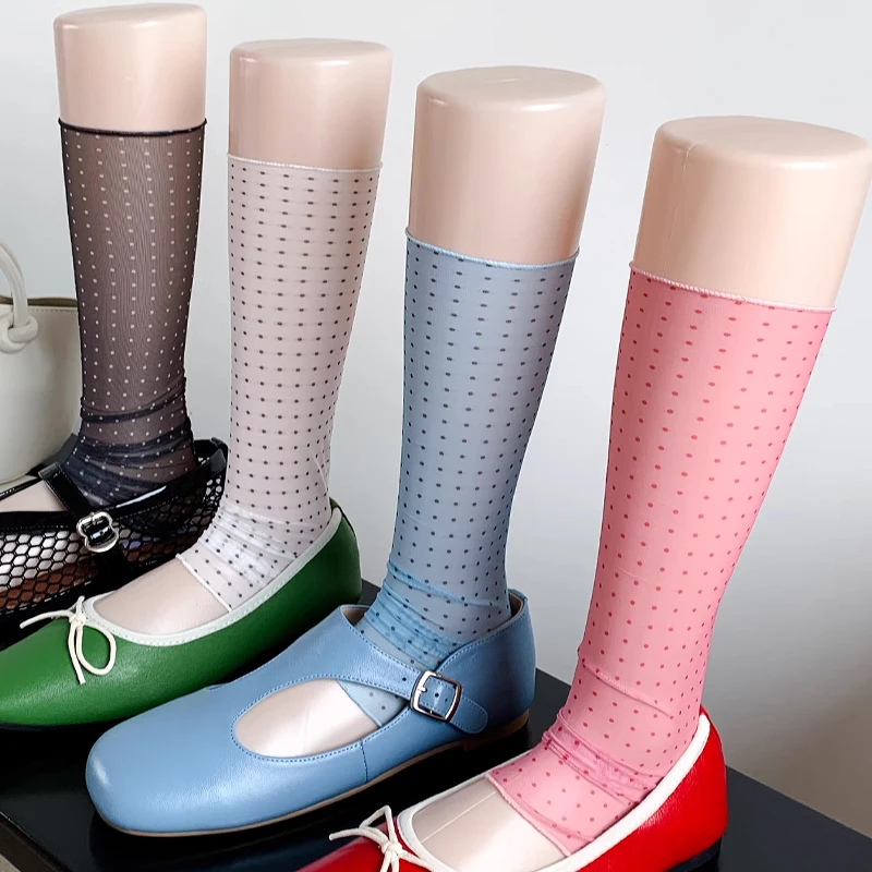 2026 Spring and Summer Japanese Socks Thin Lace Border Sweet Wave Point Lace Mid Tube Socks for Women