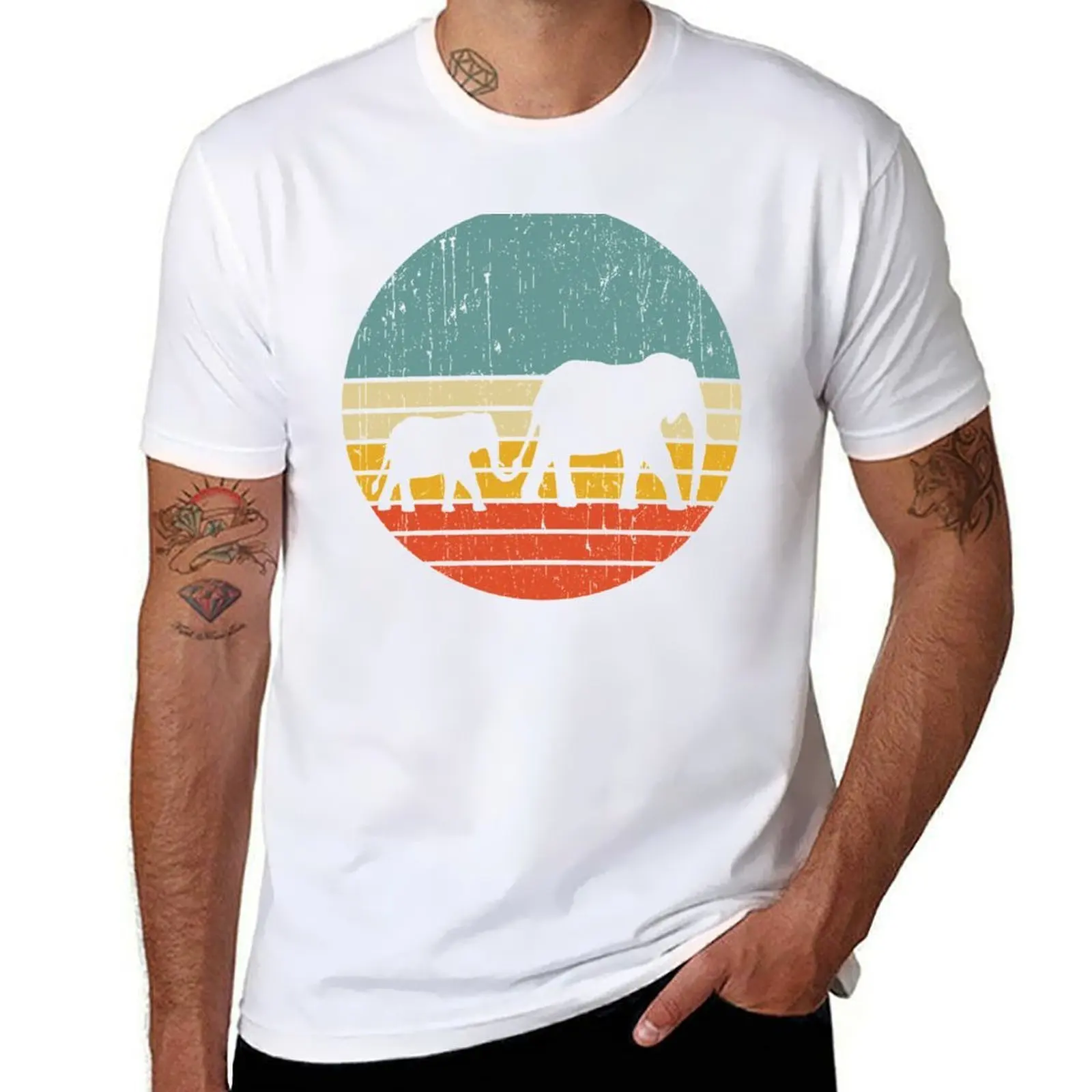 

elephant sunset vintage shirt elephant lovers gift T-Shirt t shirts for man graphic vintage funny t shirts dark humor T-Shirt